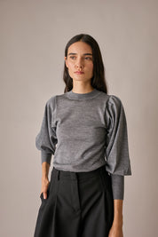 Maglia con maniche a sbuffo
