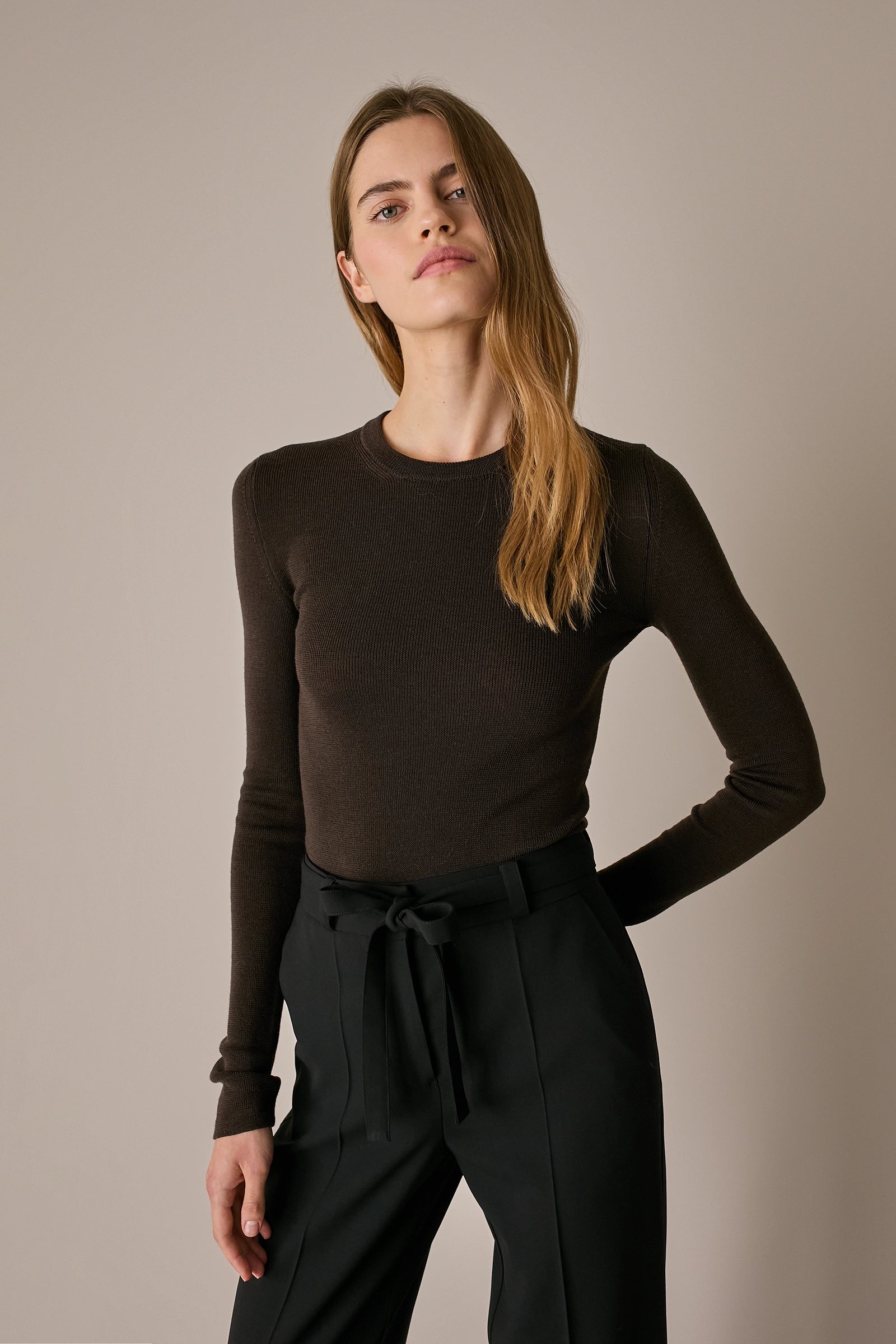 Extra-fine merino wool crewneck sweater