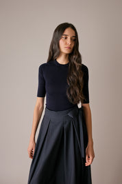 Maglia girocollo a mezze maniche