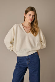 Oversized wool V-neck sweater