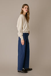Oversized wool V-neck sweater
