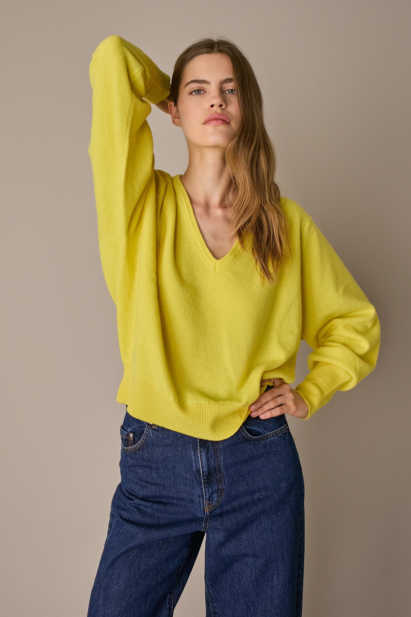 Oversized wool V-neck sweater