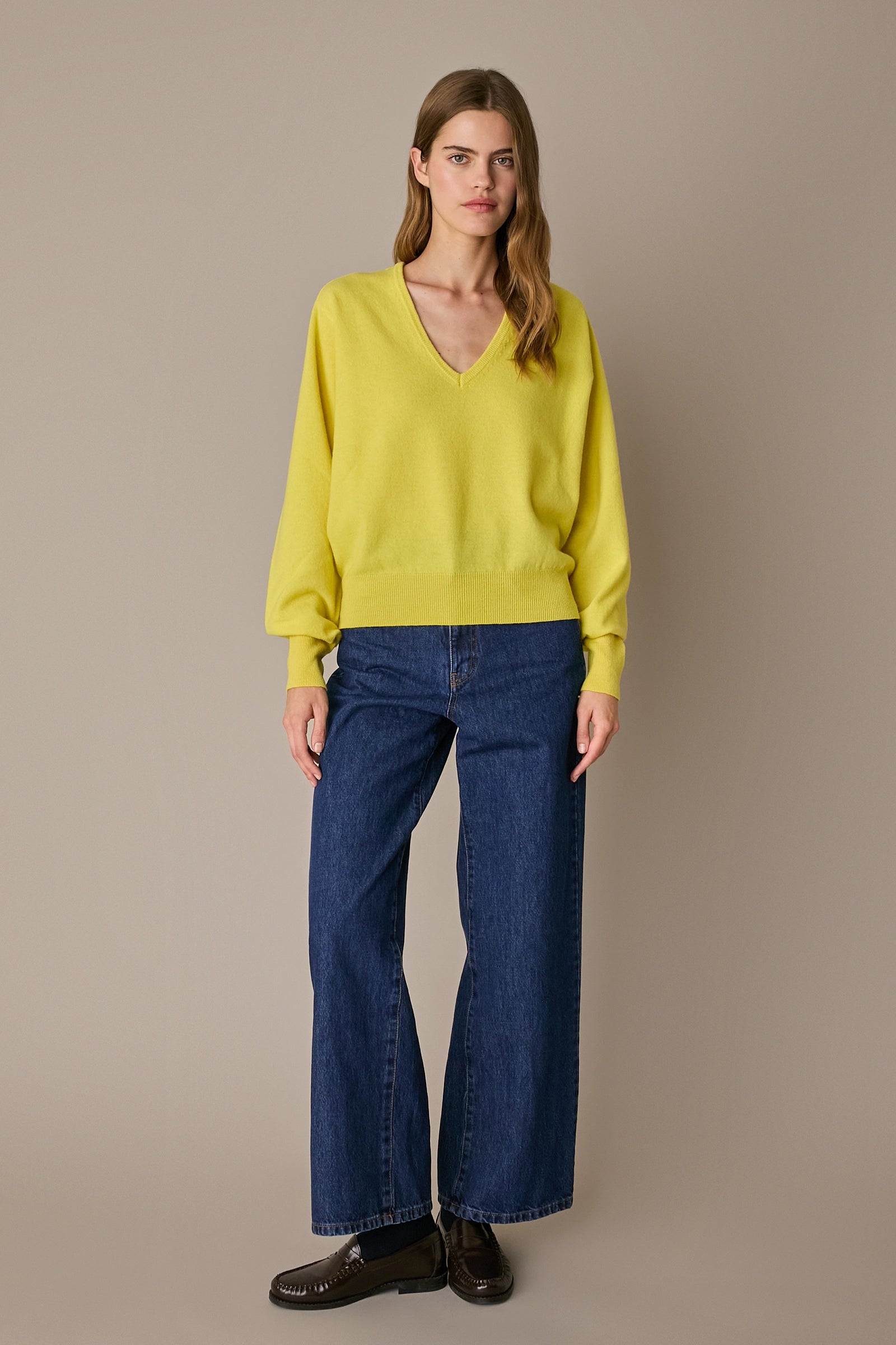 Oversized wool V-neck sweater