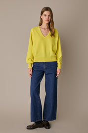 Oversized wool V-neck sweater