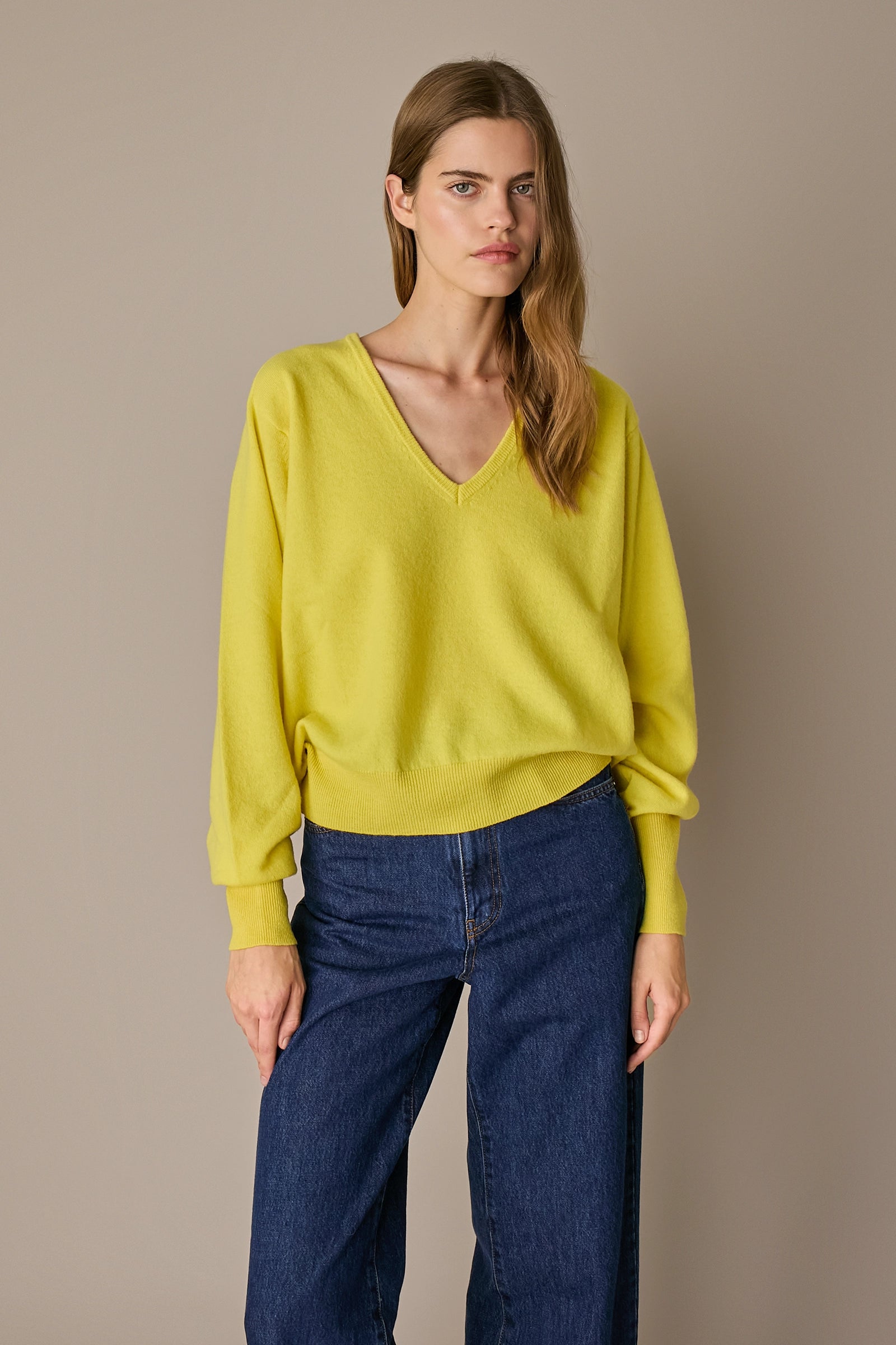 Oversized wool V-neck sweater