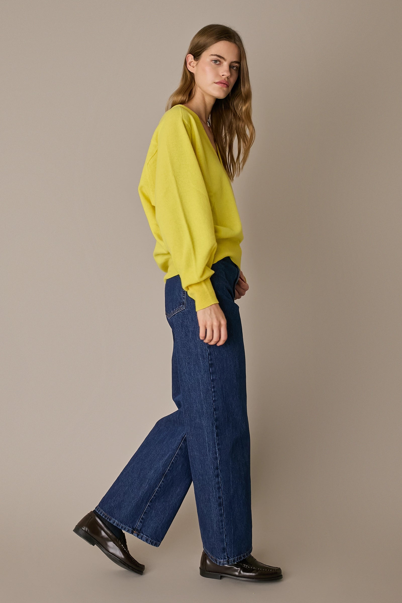 Oversized wool V-neck sweater