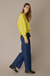 Oversized wool V-neck sweater