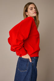 Oversized wool V-neck sweater