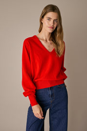 Oversized wool V-neck sweater