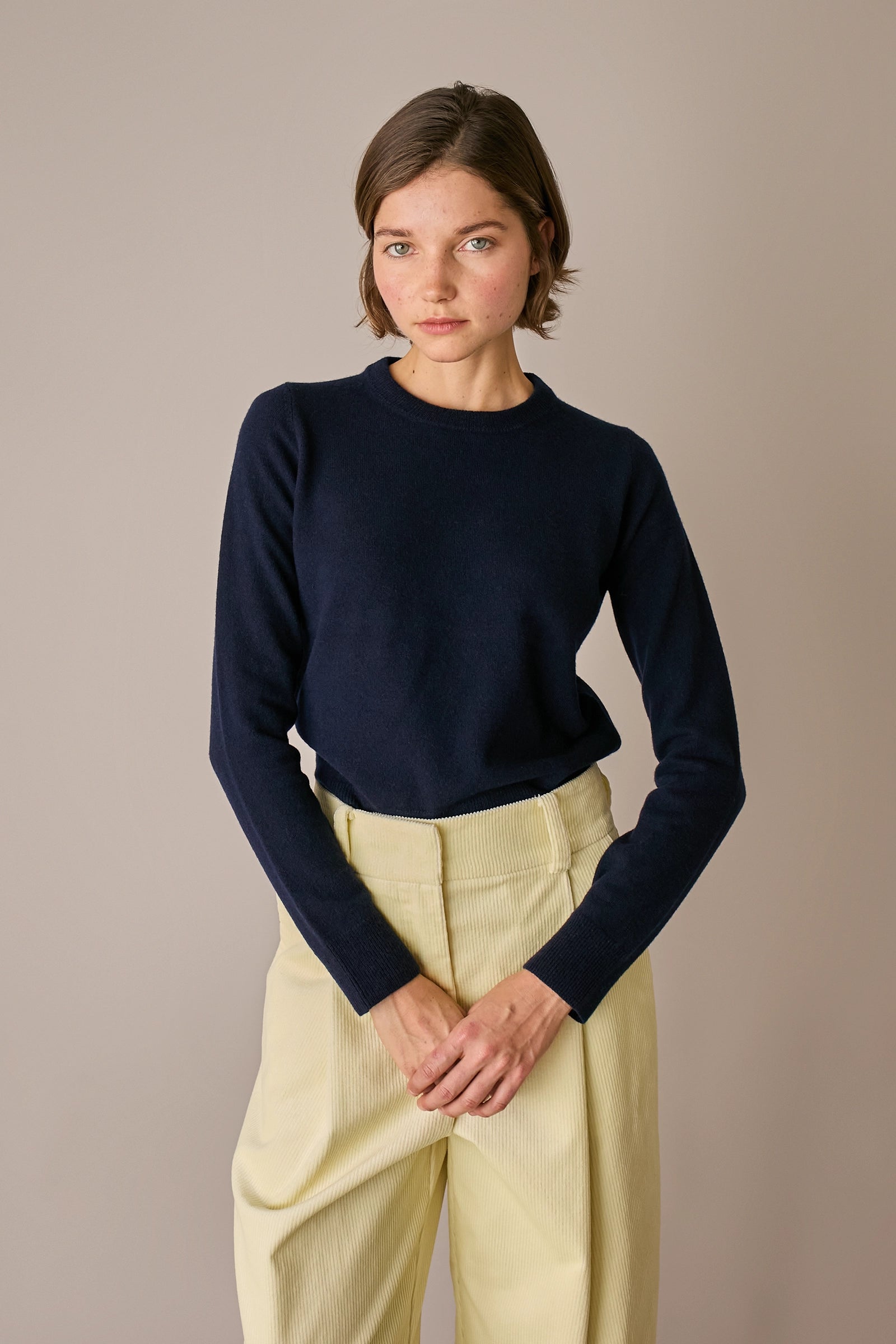 Maglia girocollo in lana e cashmere