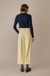maglia girocollo in lana e cashmere blu navy, made in italy, collezione donna