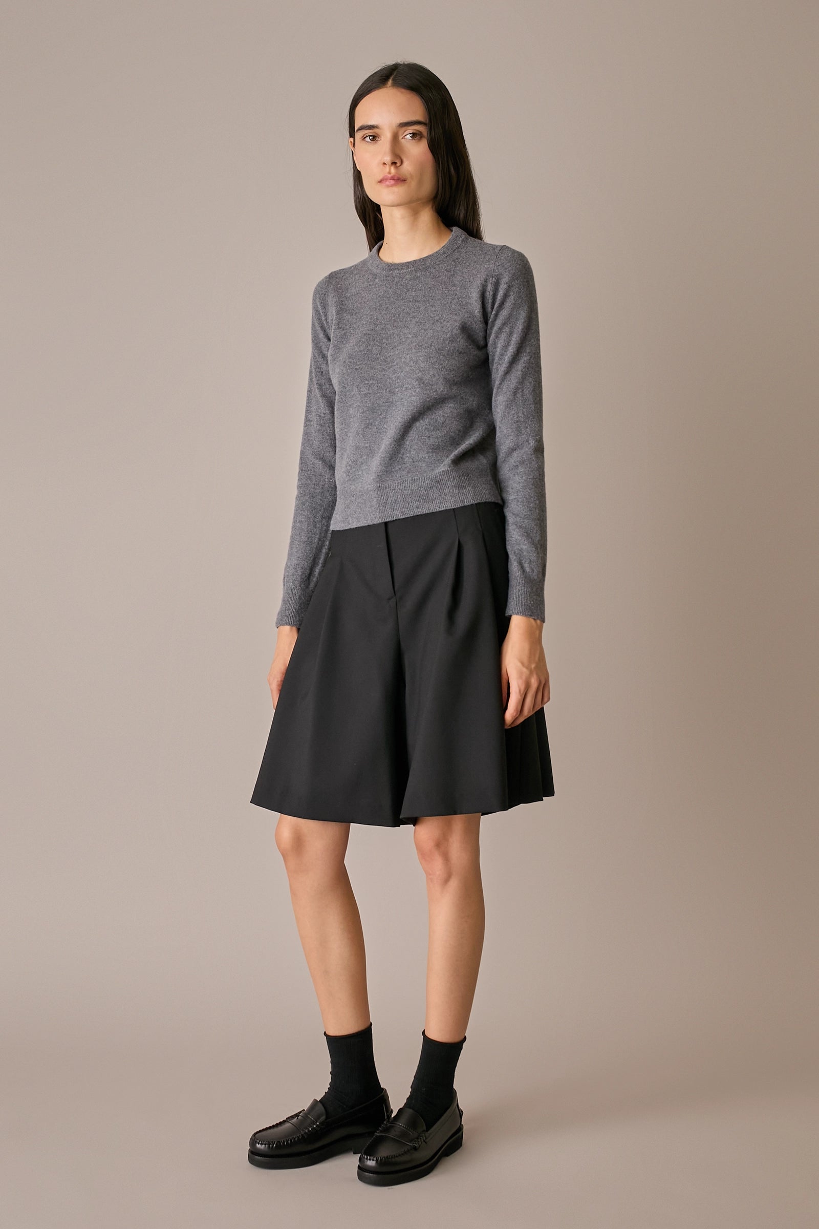 Maglia girocollo in lana e cashmere