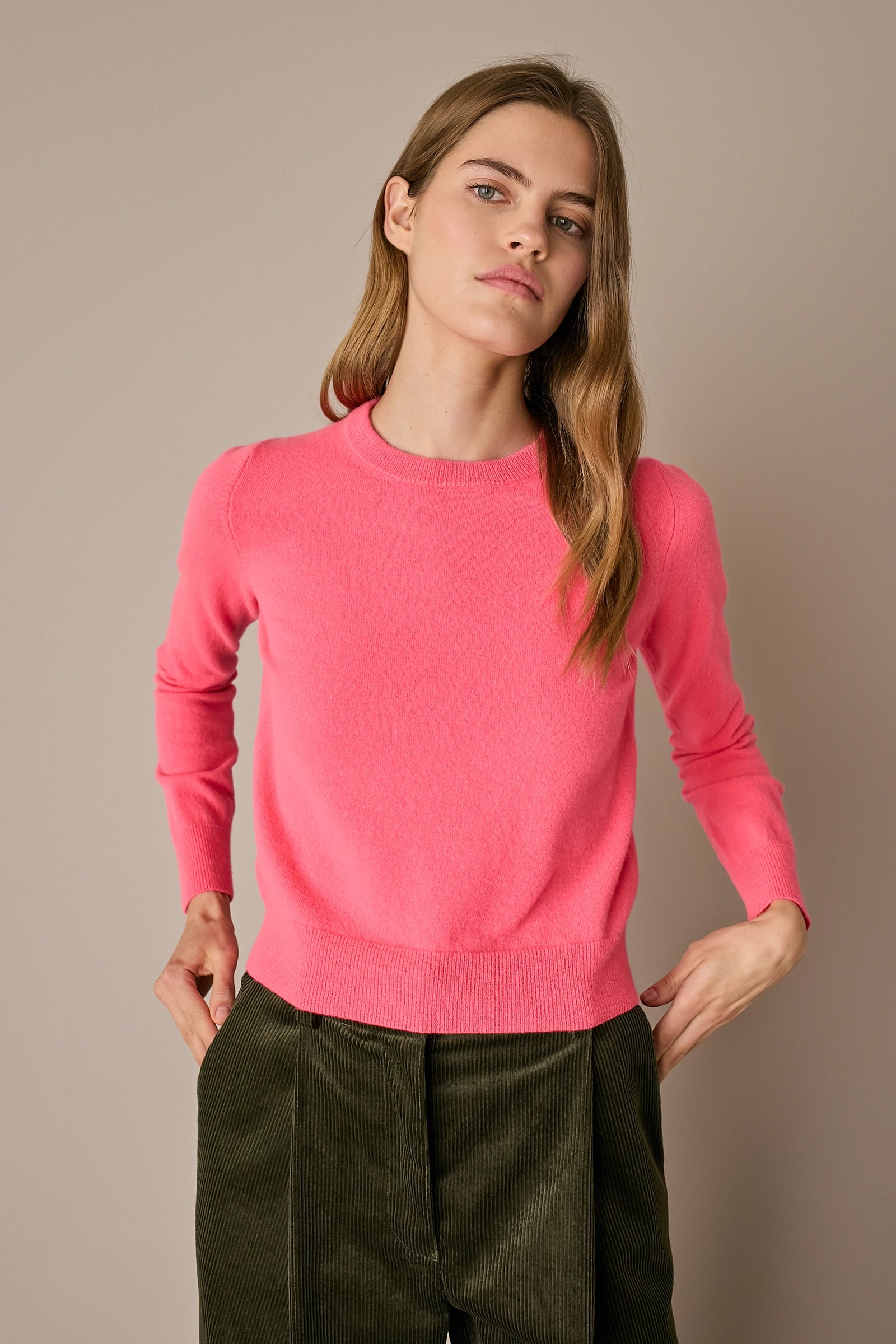 Maglia girocollo in lana e cashmere