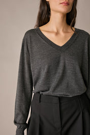 Wool & silk V-neck sweater