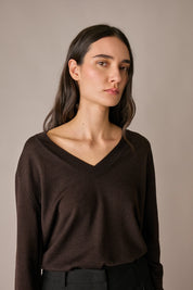 Wool & silk V-neck sweater