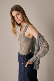 Set cardigan e top in alpaca e mohair
