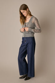 Set cardigan e top in alpaca e mohair