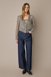 Set cardigan e top in alpaca e mohair