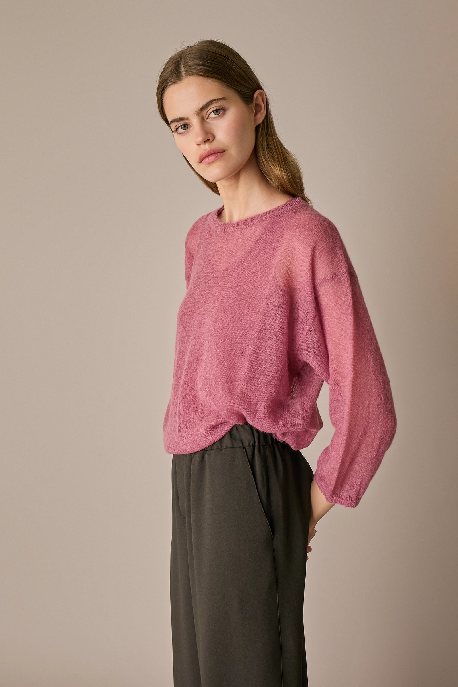 Mohair blend boat-neck sweater