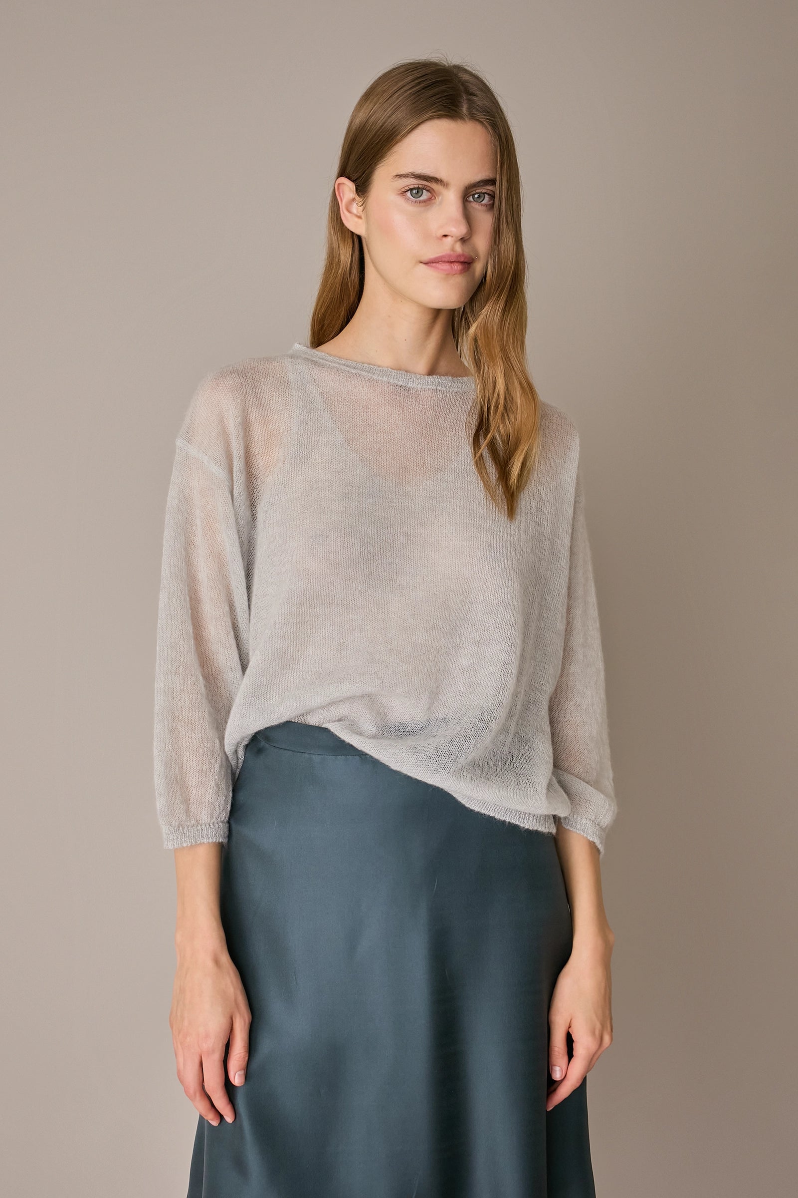 Mohair blend boat-neck sweater