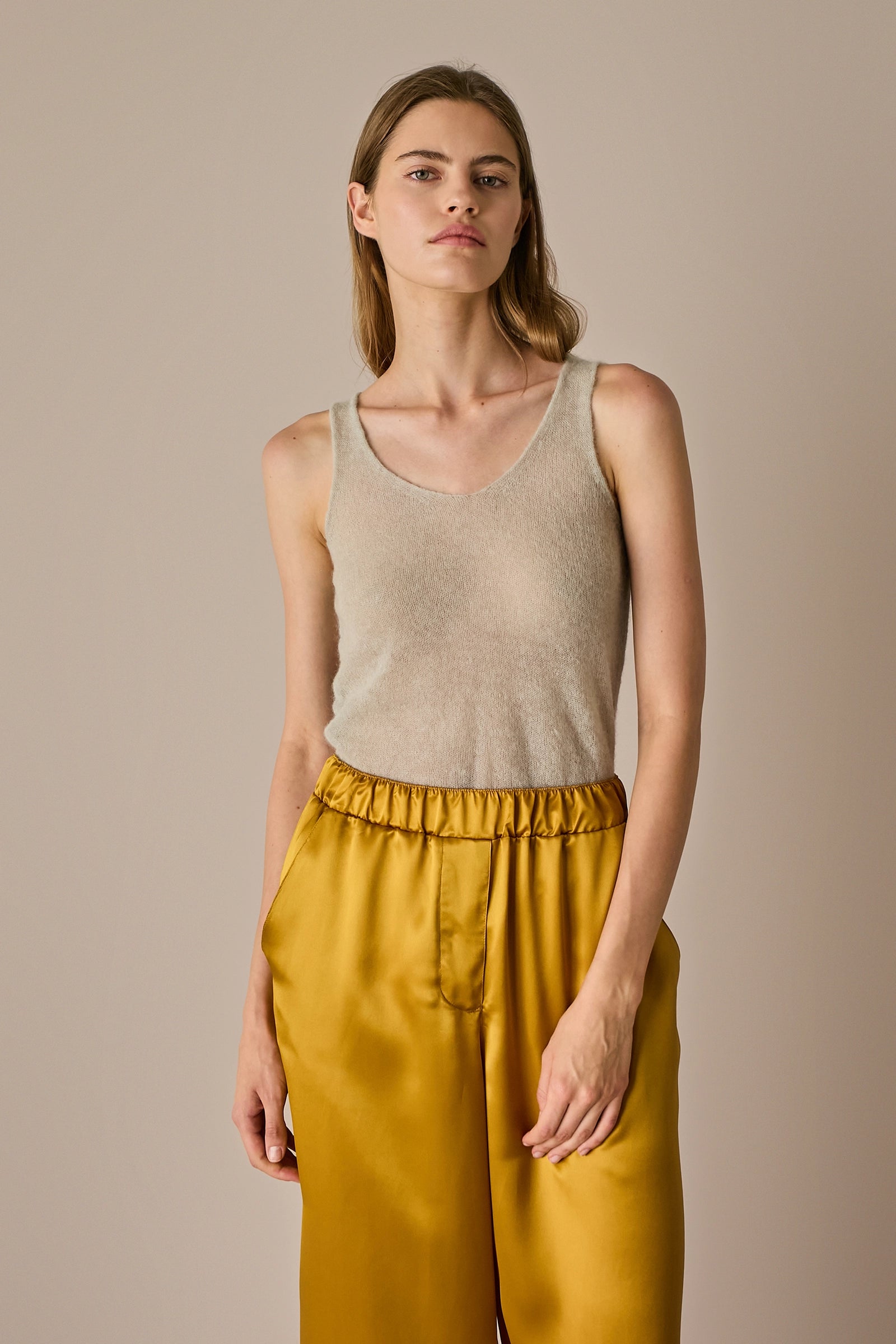 Canotta in blend di mohair