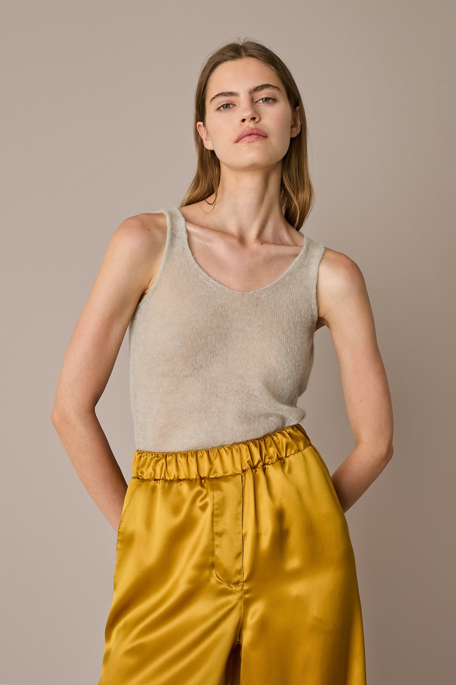 Canotta in blend di mohair