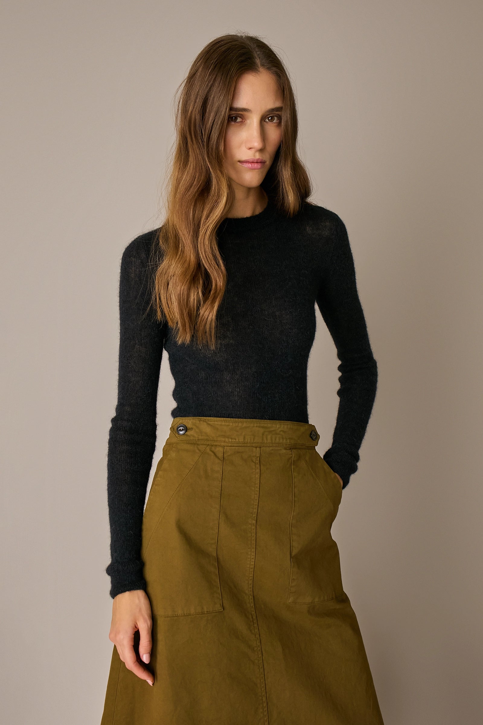 Alpaca and mohair slim-fit sweater