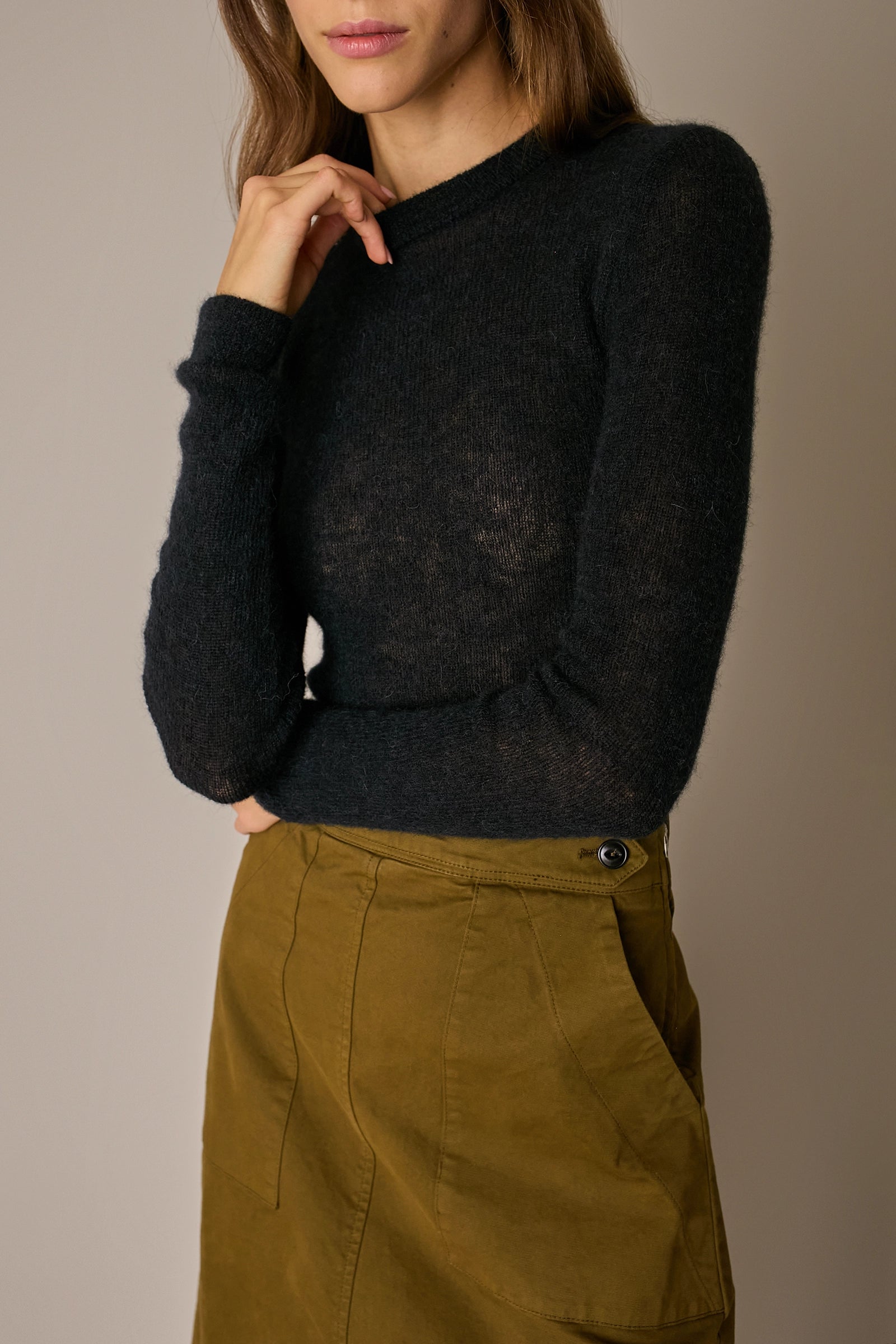 Alpaca and mohair slim-fit sweater
