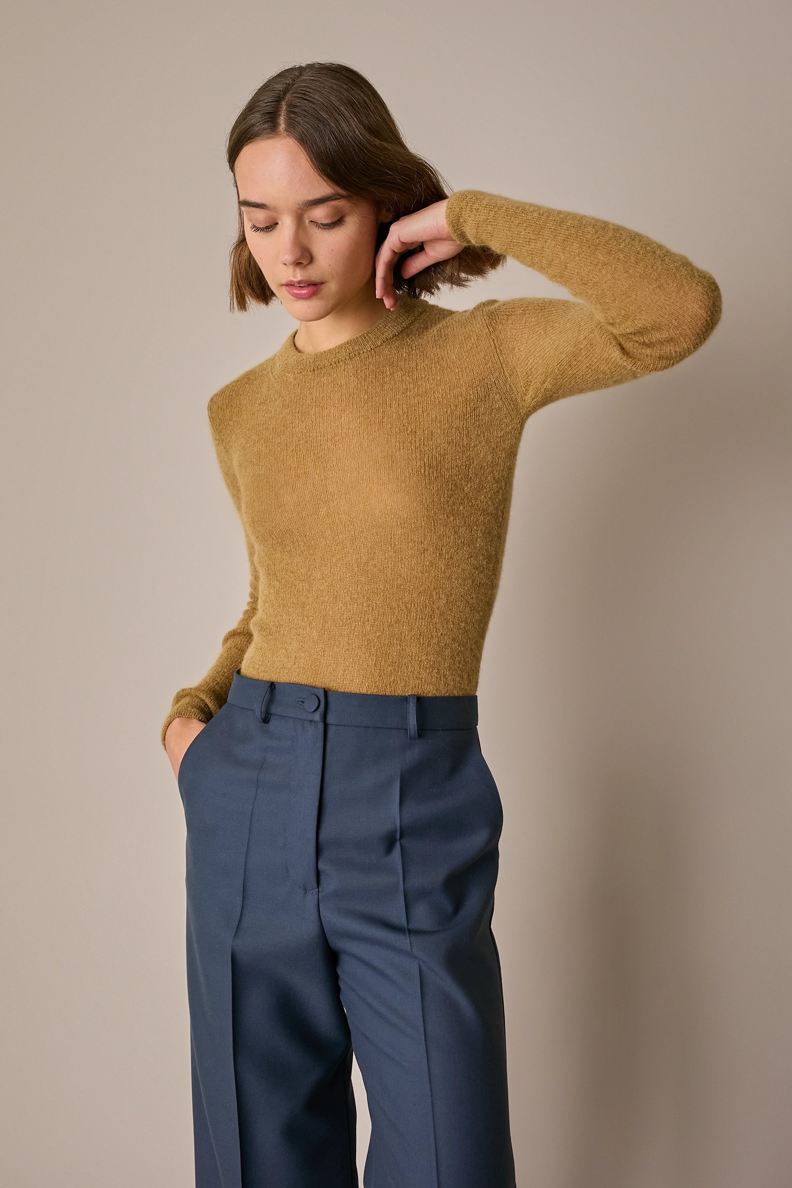 Alpaca and mohair slim-fit sweater
