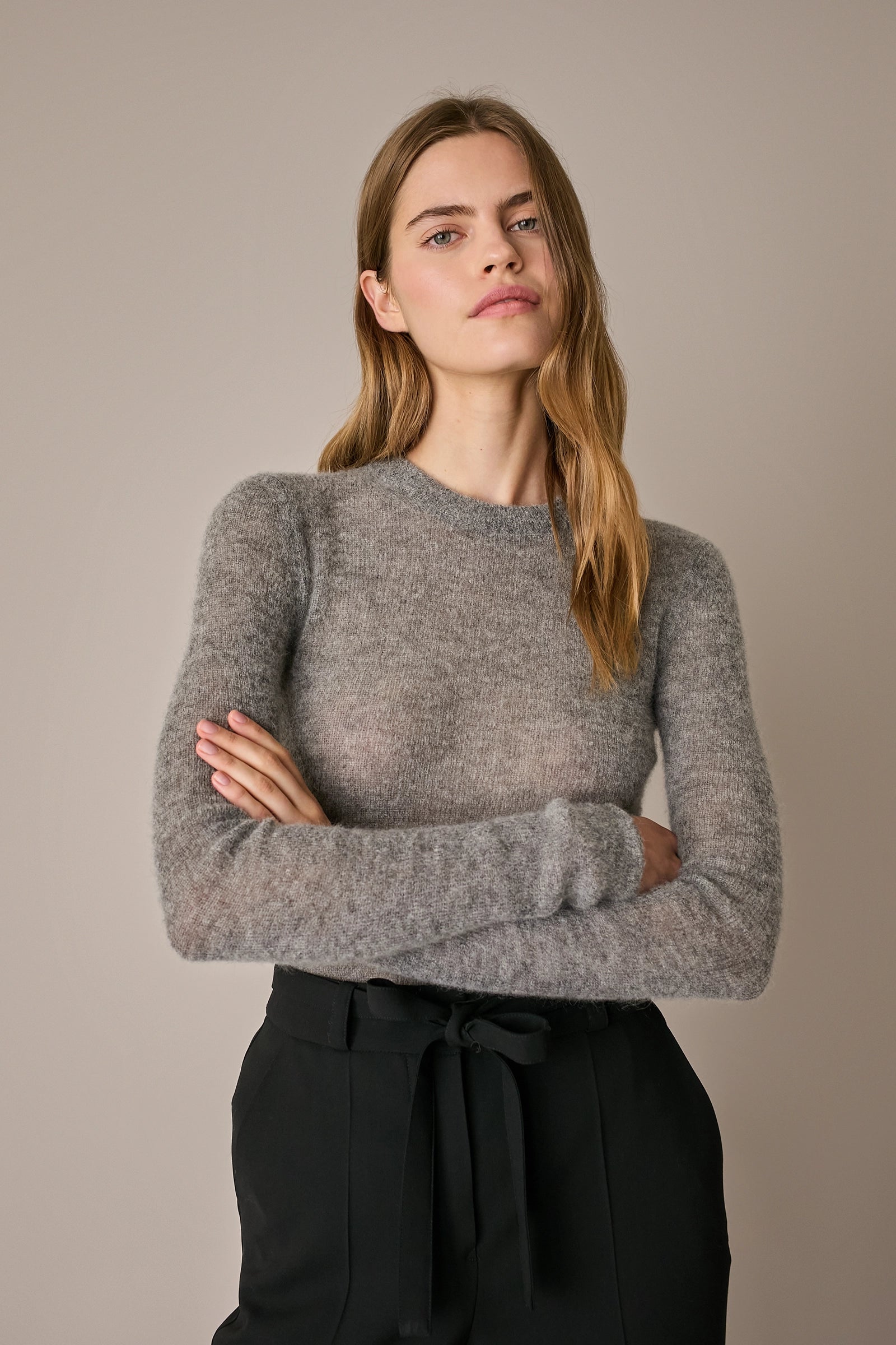 Alpaca and mohair slim-fit sweater