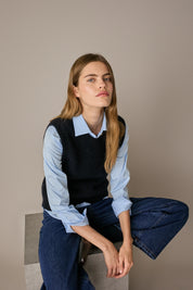 Alpaca and wool blend vest