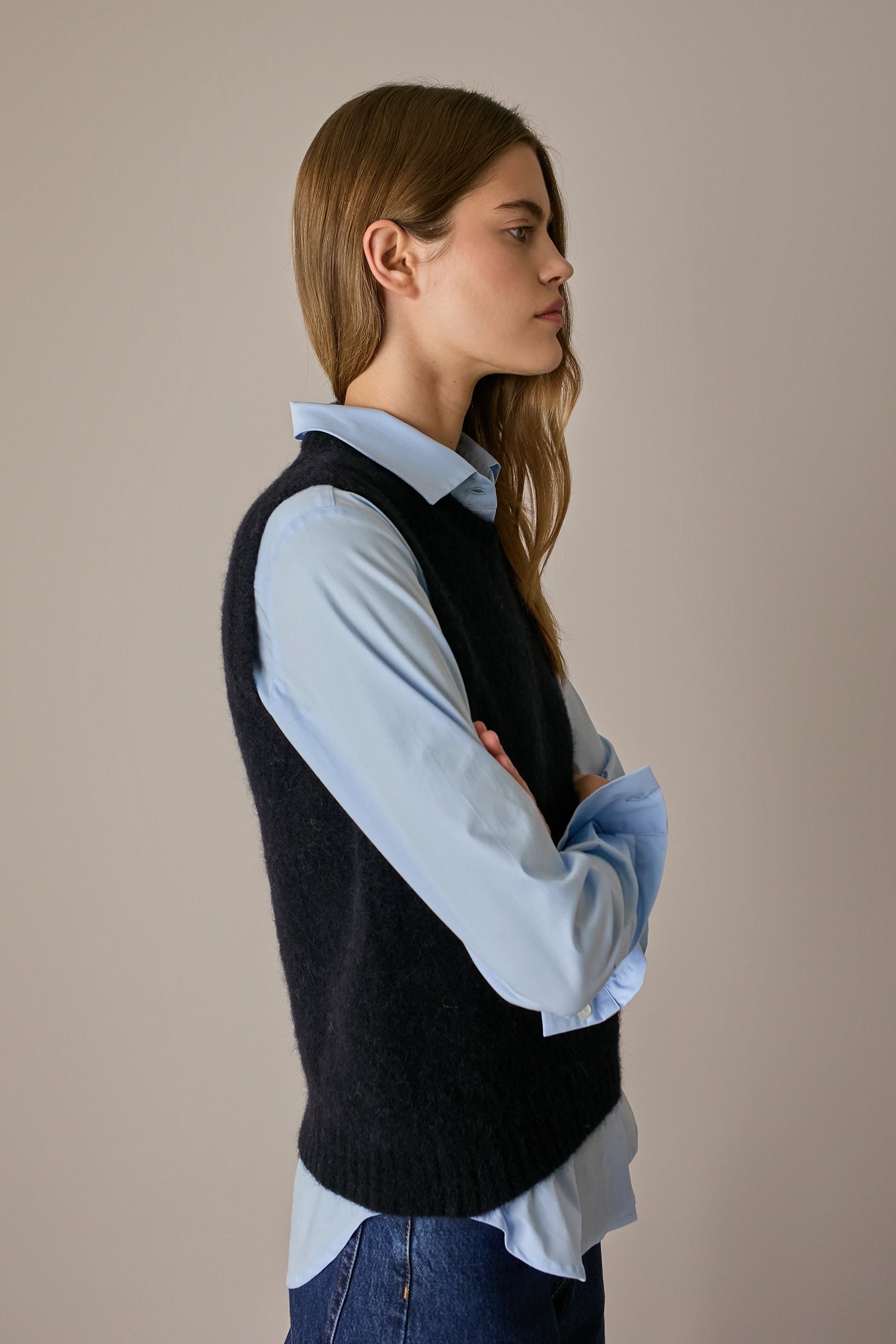 Alpaca and wool blend vest