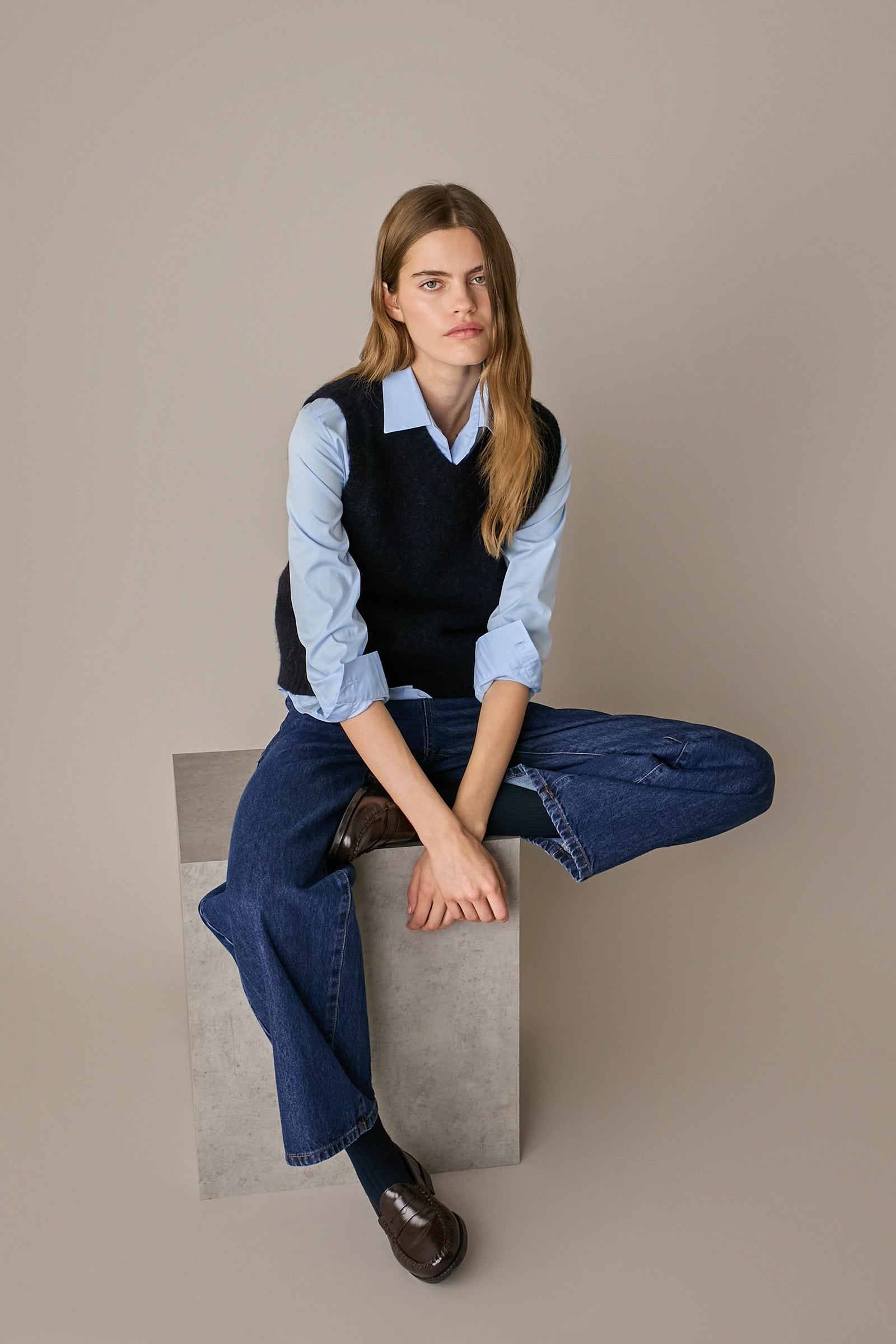 Alpaca and wool blend vest