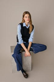 Alpaca and wool blend vest
