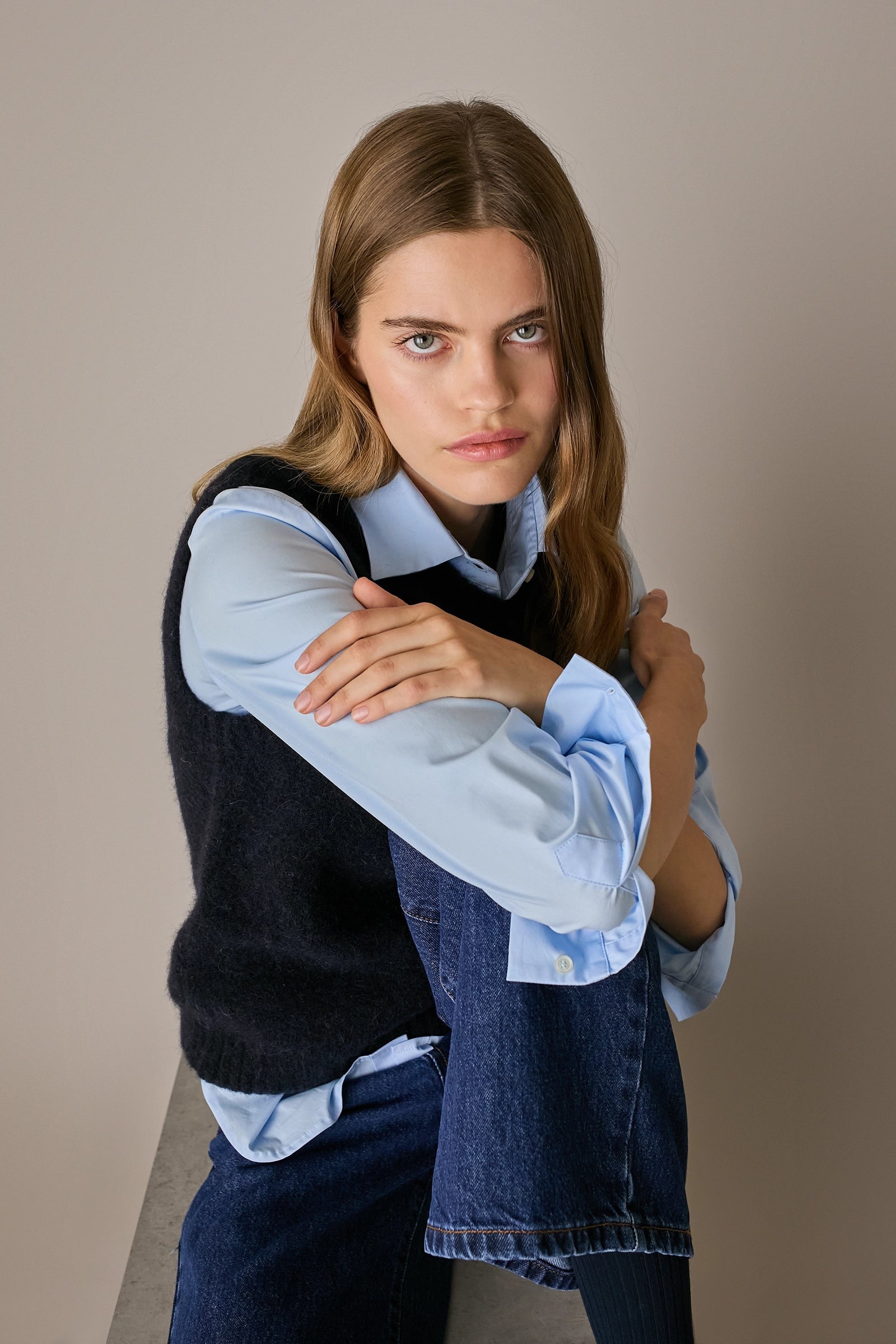 Alpaca and wool blend vest