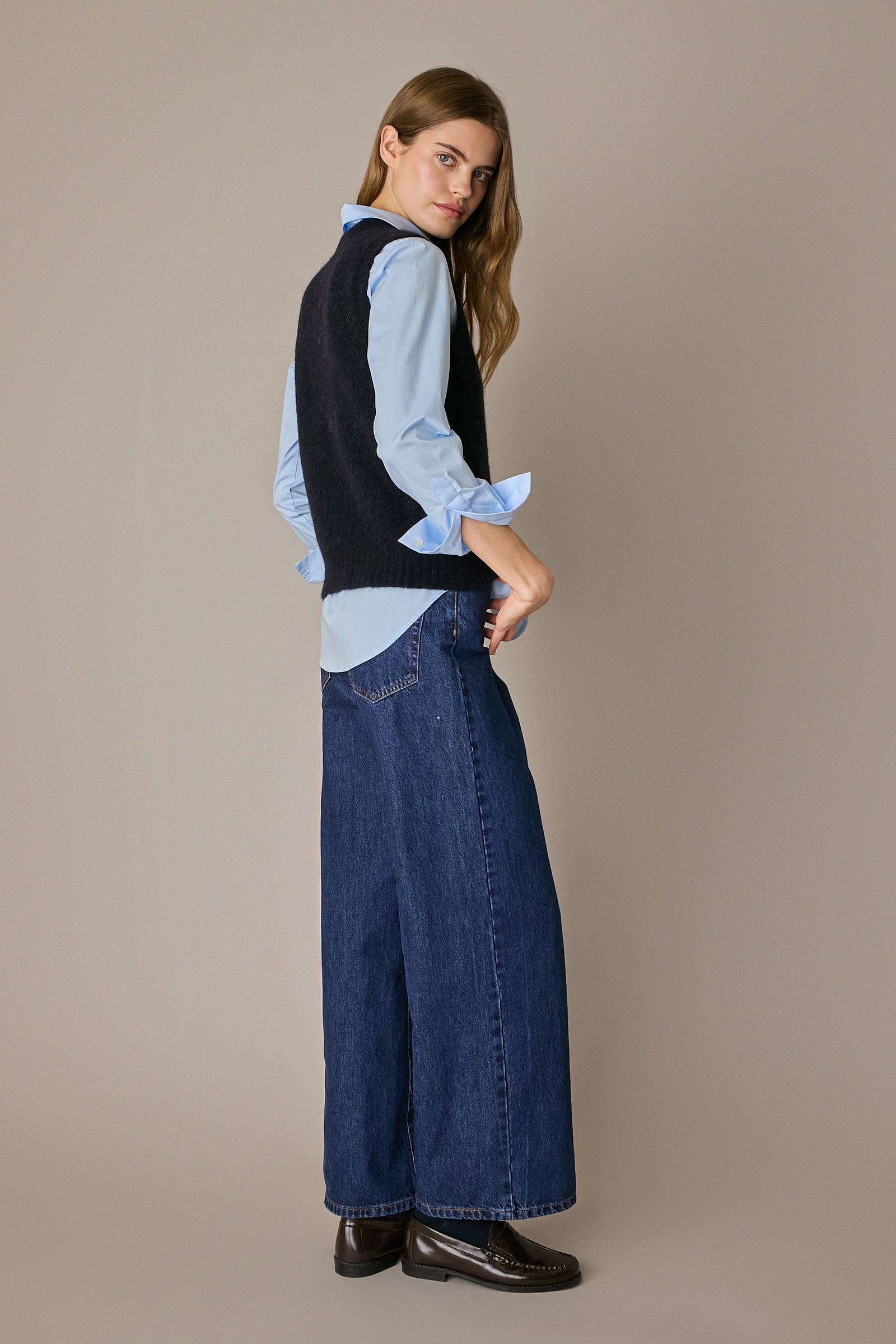 Alpaca and wool blend vest