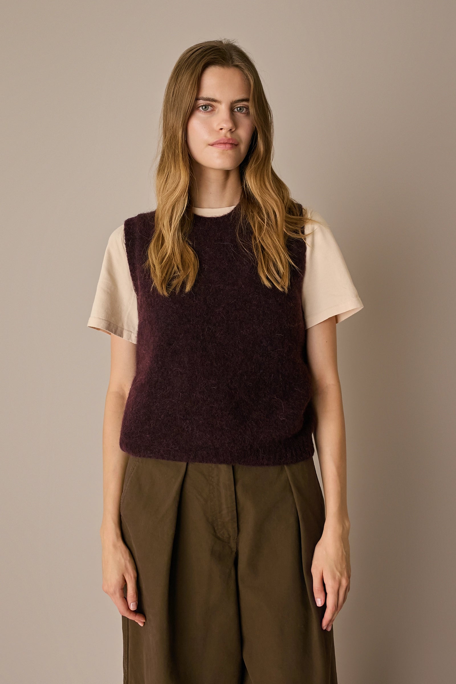 Alpaca and wool blend vest