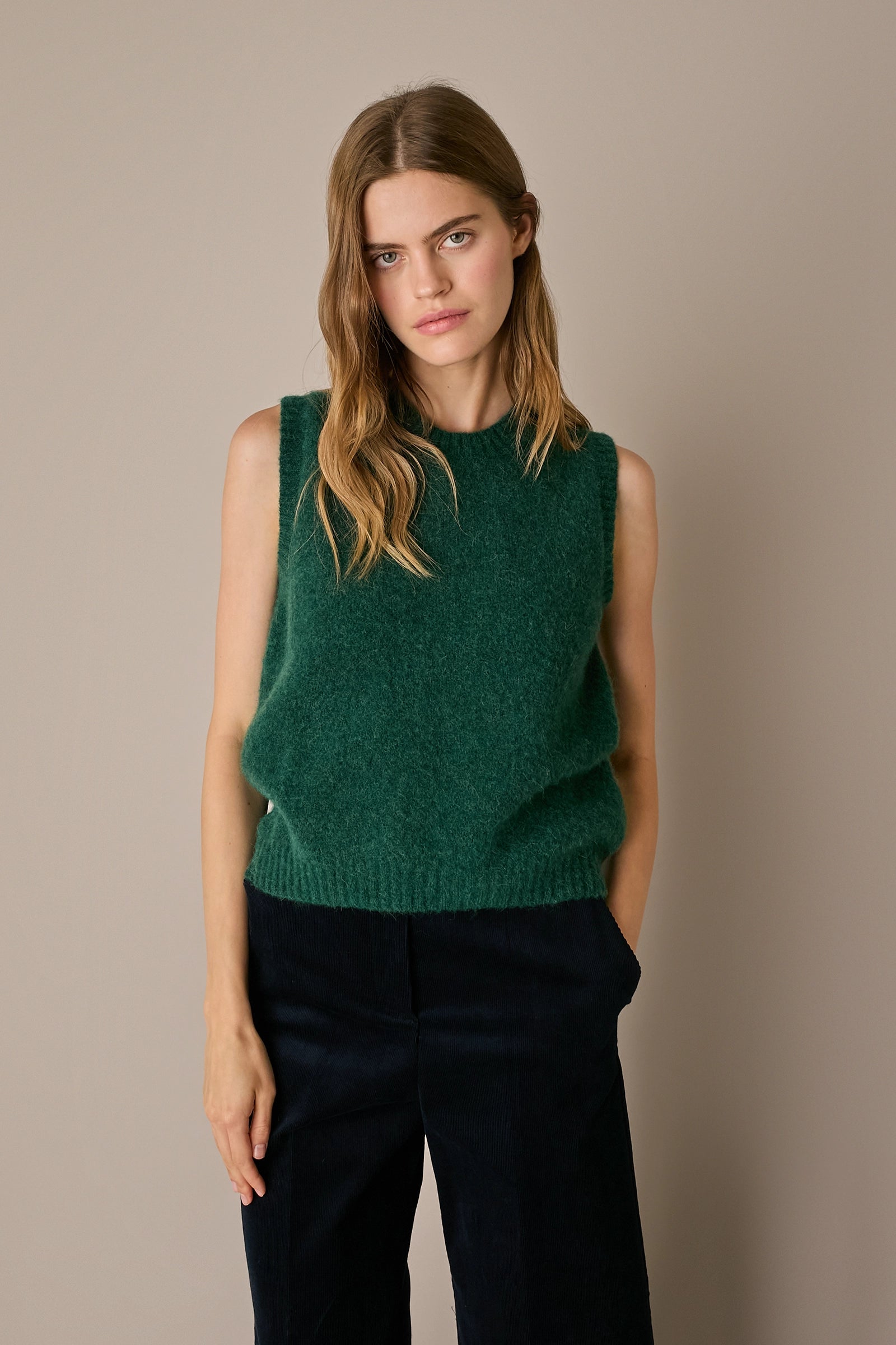 Alpaca and wool blend vest