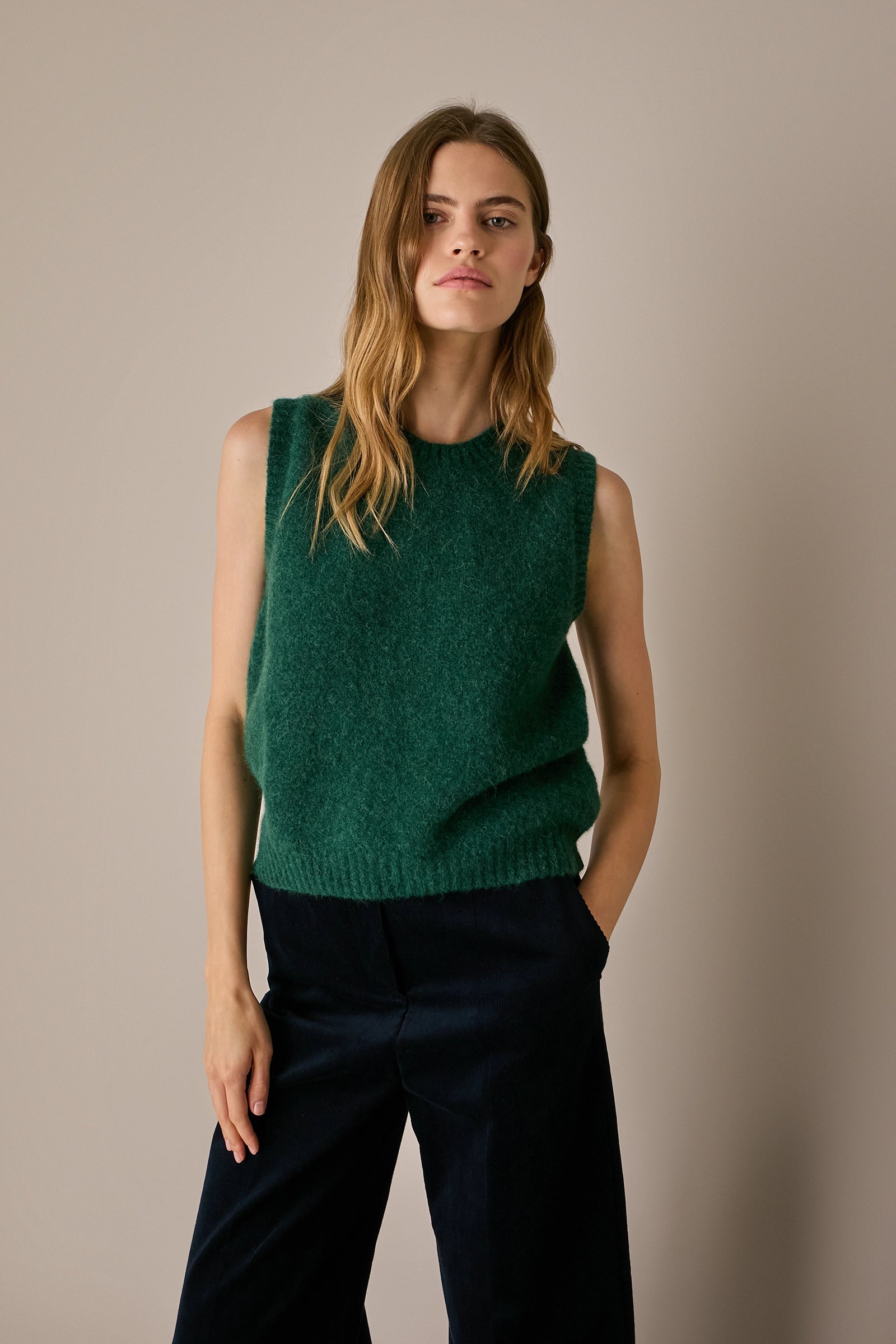 Alpaca and wool blend vest