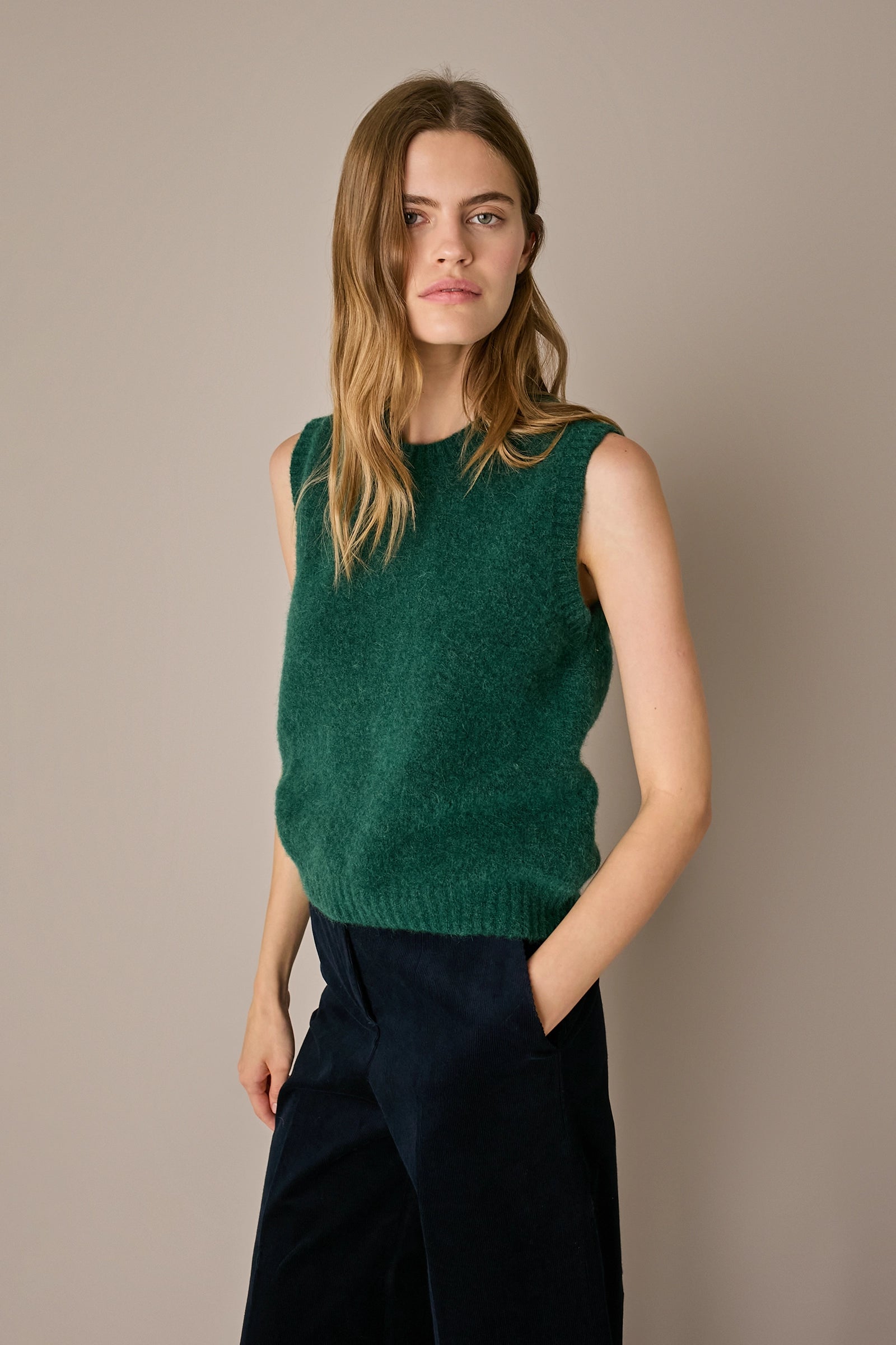 Alpaca and wool blend vest