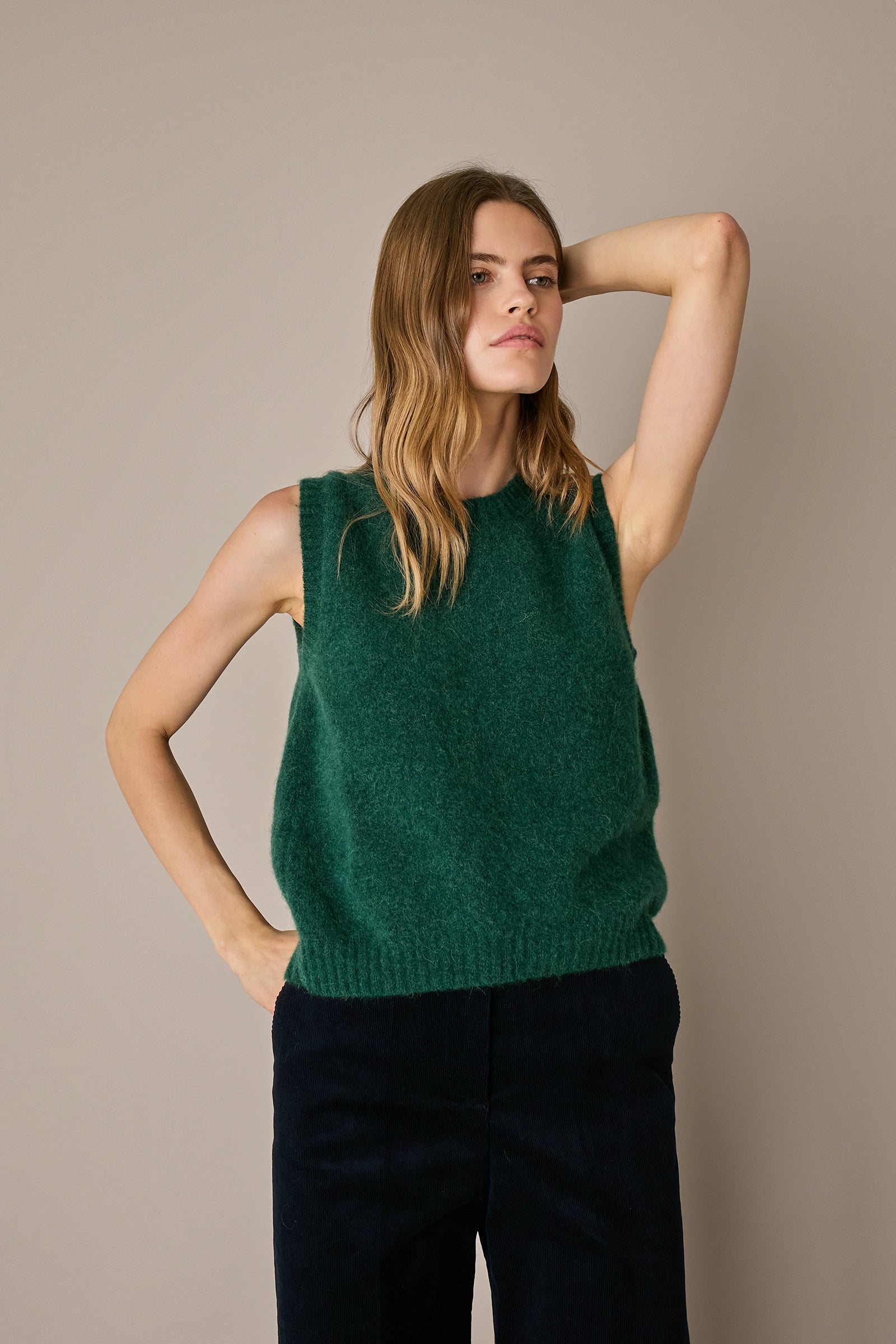 Alpaca and wool blend vest