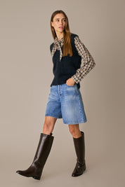 Mohair-blend V-neck vest