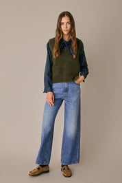 Mohair-blend V-neck vest