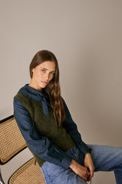 Mohair-blend V-neck vest