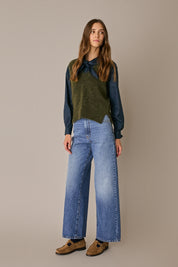 Mohair-blend V-neck vest