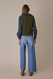 Mohair-blend V-neck vest