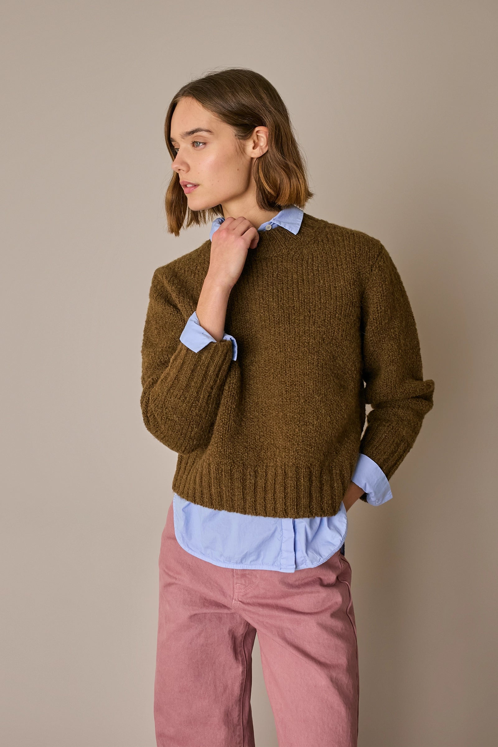 Merino wool and alpaca crewneck sweater