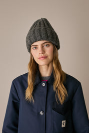 Organic wool and alpaca ribbed beanie