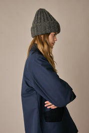 Organic wool and alpaca ribbed beanie