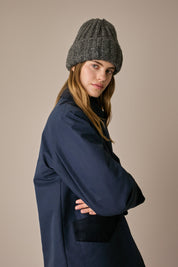 Organic wool and alpaca ribbed beanie